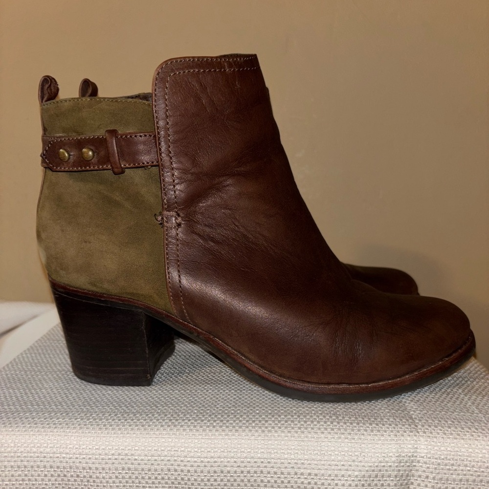 SPERRY Top Sider AMBROSE Ankle Boots Brown/Olive Leather Ankle Boots 8.5